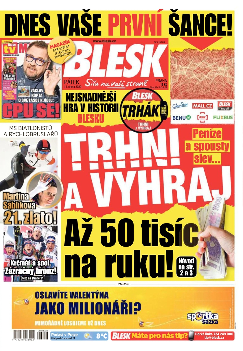 E-magazín BLESK - 14.2.2020 - CZECH NEWS CENTER a. s.
