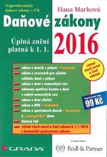 Obálka Daňové zákony 2016