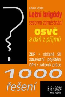 Obálka 1000 řešení č. 5-6 / 2024 - Letní brigády studentů a sezonní zaměstnání