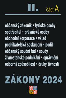 Obálka Zákony II. A / 2024 - Občanský zákoník
