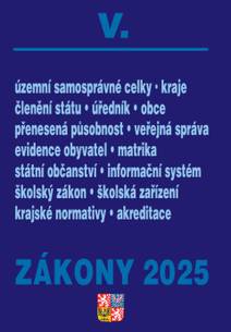 Obálka Zákony V / 2025 - Veřejná správa, Školství