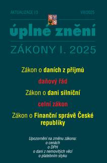 Obálka Aktualizace I/3 / 2025 - o daních z příjmů, daňový řád