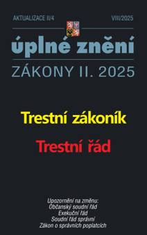 Obálka Aktualizace II/4 / 2025 - Trestní zákoník, Trestní řád