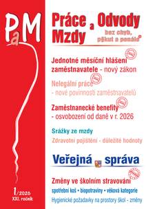 Obálka PaM č. 1 / 2026 - Jednotné měsíční hlášení zaměstnavatele - nový zákon