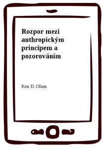 Obálka Rozpor mezi anthropickým principem a pozorováním