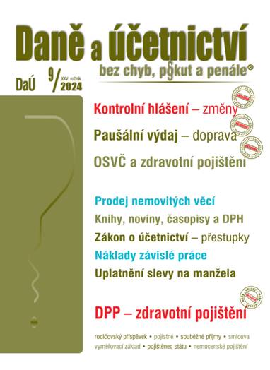 E-kniha DaÚ č. 9 / 2024 - Kontrolní hlášení – změny - Ing. Václav Benda, Ing. Martin Děrgel, Ing. Ivan Macháček