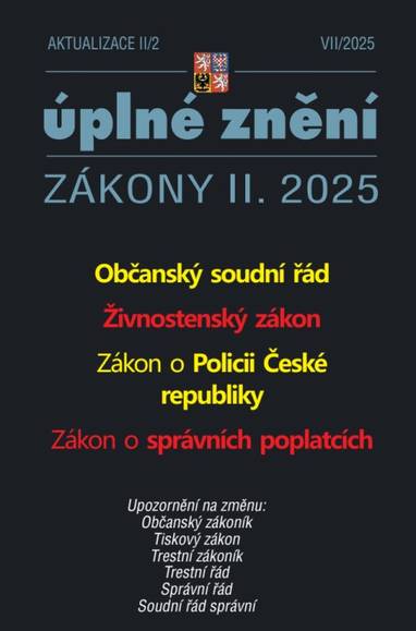 E-kniha Aktualizace II/2 / 2025 - Občanský soudní řád - kolektiv autorů