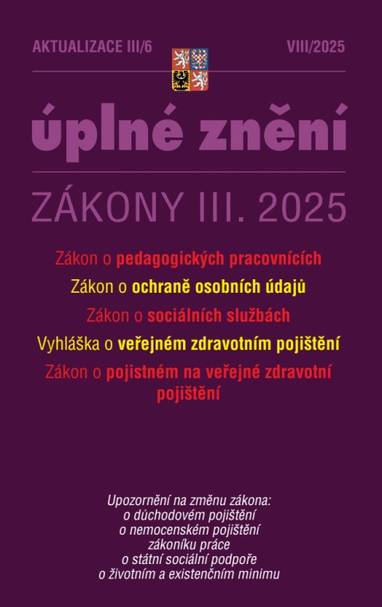 E-kniha Aktualizace III/6 / 2025 - o pedagogických pracovnících - Sbírka zákonů