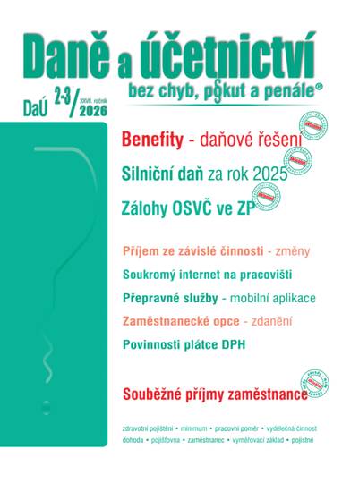 E-kniha DaÚ č. 2-3 / 2026 - Zaměstnanecké benefity - Ing. Martin Děrgel, Ing. Ivan Macháček, Ing. Pavel Novák, Ing. Václav Benda, Ing. Antonín Daněk