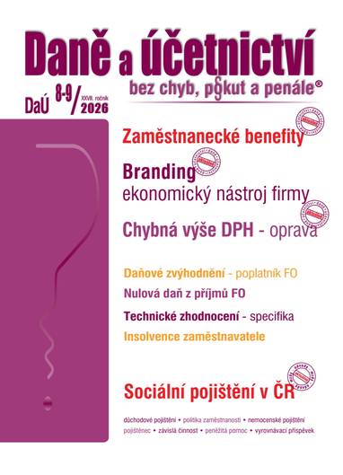 E-kniha DaÚ č. 8-9 / 2026 - Zaměstnanecké benefity a DPH - Ing. Ivan Macháček, Ing. Pavel Novák, Ing. Václav Benda, Ing. Antonín Daněk, Ing. Martin Děrgel