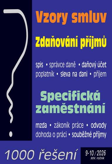 E-kniha 1000 řešení č. 9-10 / 2026 - Vzory smluv – daňové řízení - kolektiv autorů
