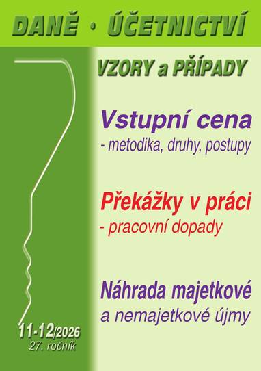 E-kniha DÚVaP č. 11-12 / 2026 - Vstupní cena – metodika, druhy, postupy - Ing. Martin Děrgel, JUDr. Eva Dandová, JUDr. Ladislav Jouza