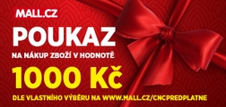 voucher Mall.cz v hodnotě 1000 Kč dle výběru na www.mall.cz/cncpredplatne