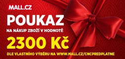voucher Mall.cz v hodnotě 2300 Kč dle výběru na www.mall.cz/cncpredplatne