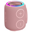 Sencor SIRIUS 2 MINI RŮŽOVÝ - Bluetooth reproduktor - aktivní, o výkonu 16W, frekvenční rozsah od 60 Hz do 20000 Hz, Bluetooth 5.0, mikrofon, certifikace IPX7, výdrž baterie 7 h, voděodolný reproduktor se stupněm krytí IPX7. Kryt reproduktoru z prémiové tkaniny, funkce TWS