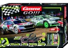 Autodráha Carerra GO!!! Dlouhá 4,9m s auty Škoda FABIA RS RALLY 2. Obsahuje looping, zúžení dráhy, přemostění a spoustu dalších dílů