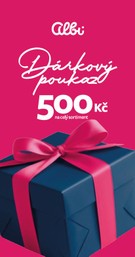 Dárkový poukaz v hodnotě 500 Kč na nákup celého sortimentu zboží v prodejnách ALBI. Seznam prodejen naleznete na www.albi.cz. Poukaz je platný do 31.12.2026.