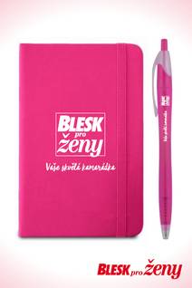 Obálka Sada růžový blok a propiska