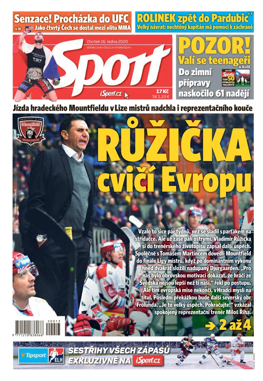 E-magazín Sport - 16.1.2020 - CZECH NEWS CENTER a. s.