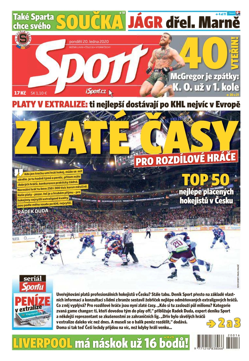 E-magazín Sport - 20.1.2020 - CZECH NEWS CENTER a. s.