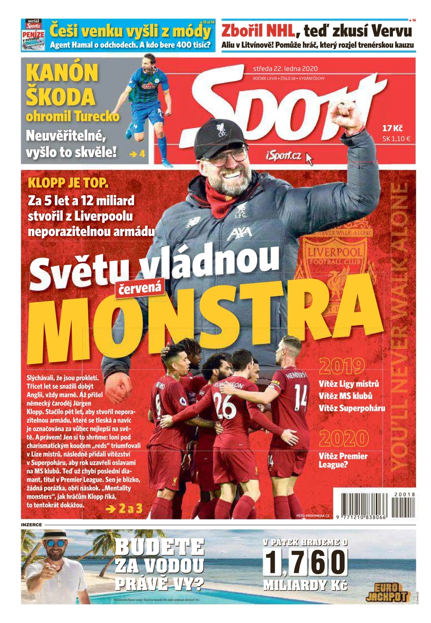 E-magazín Sport - 22.1.2020 - CZECH NEWS CENTER a. s.