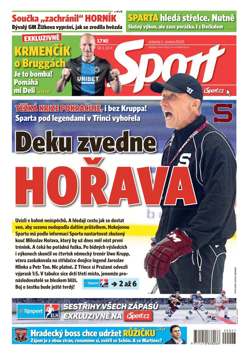 E-magazín Sport - 1.2.2020 - CZECH NEWS CENTER a. s.
