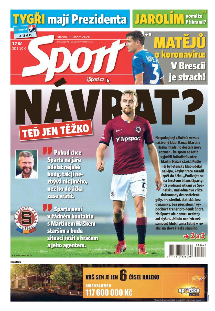 E-magazín Sport - 26.2.2020 - CZECH NEWS CENTER a. s.