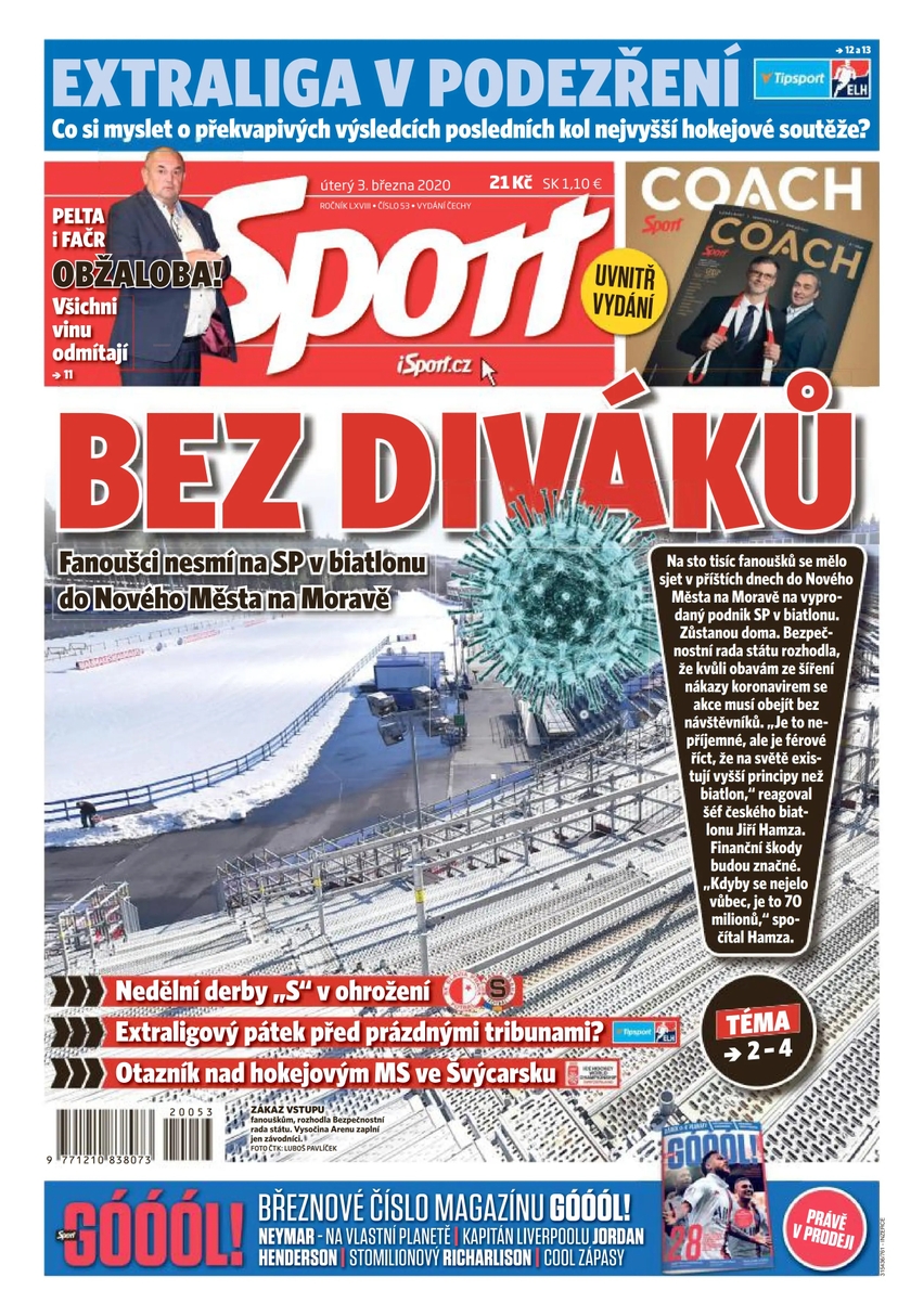 E-magazín Sport - 3.3.2020 - CZECH NEWS CENTER a. s.