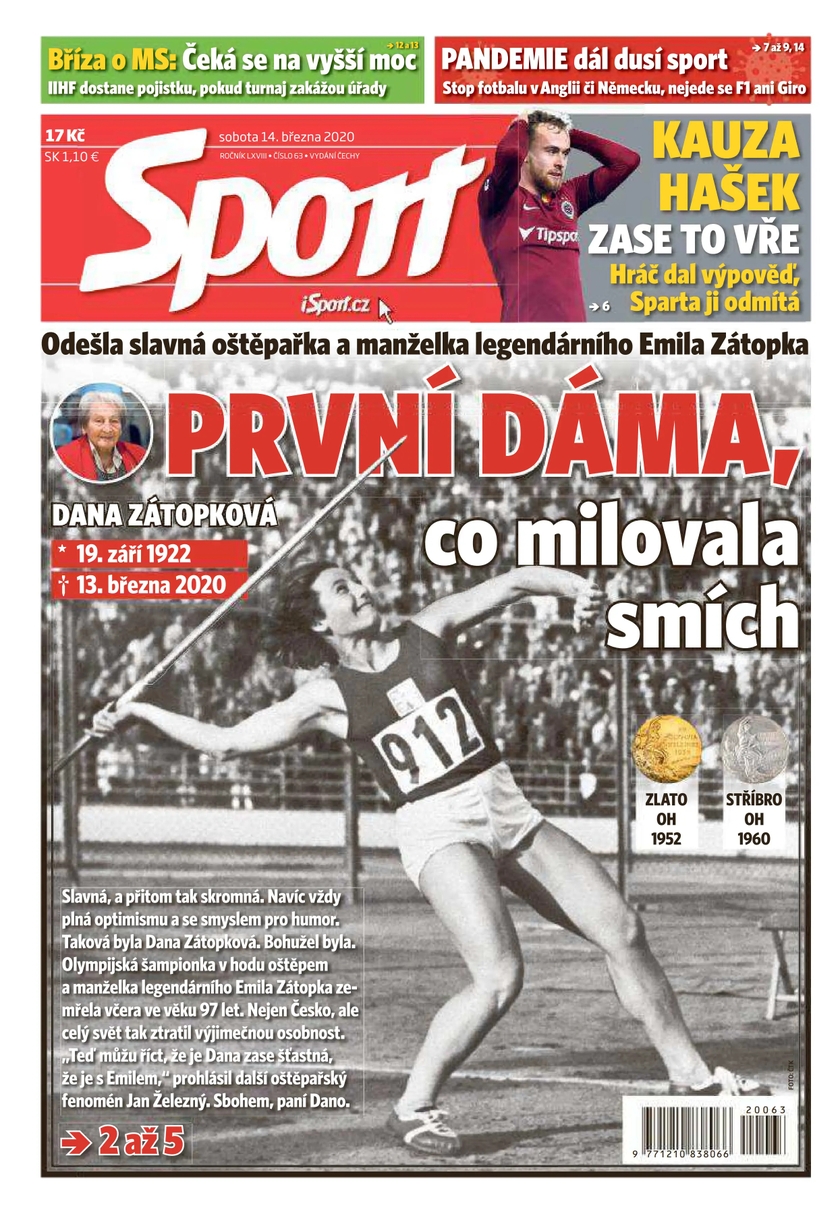 E-magazín Sport - 14.3.2020 - CZECH NEWS CENTER a. s.