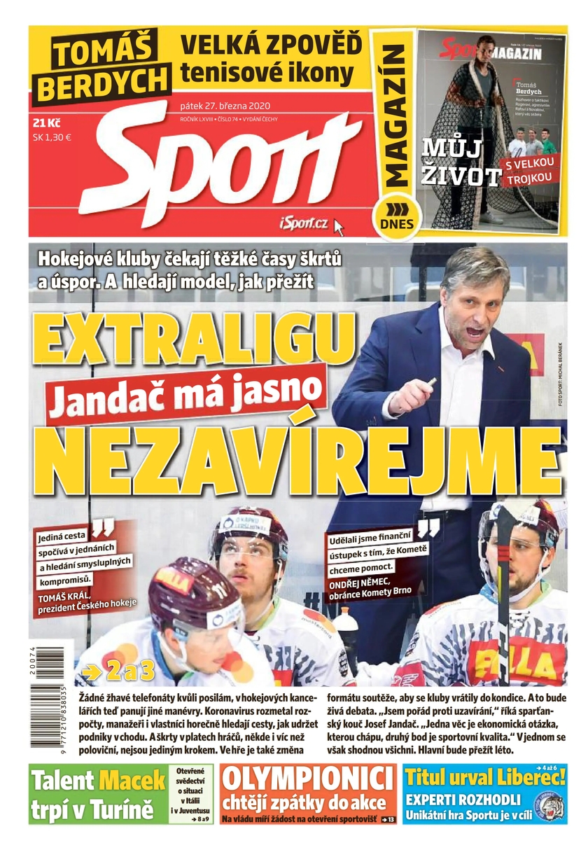 E-magazín Sport - 27.3.2020 - CZECH NEWS CENTER a. s.