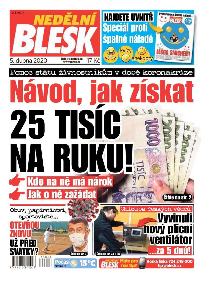 E-magazín NEDĚLNÍ BLESK - 14/2020 - CZECH NEWS CENTER a. s.