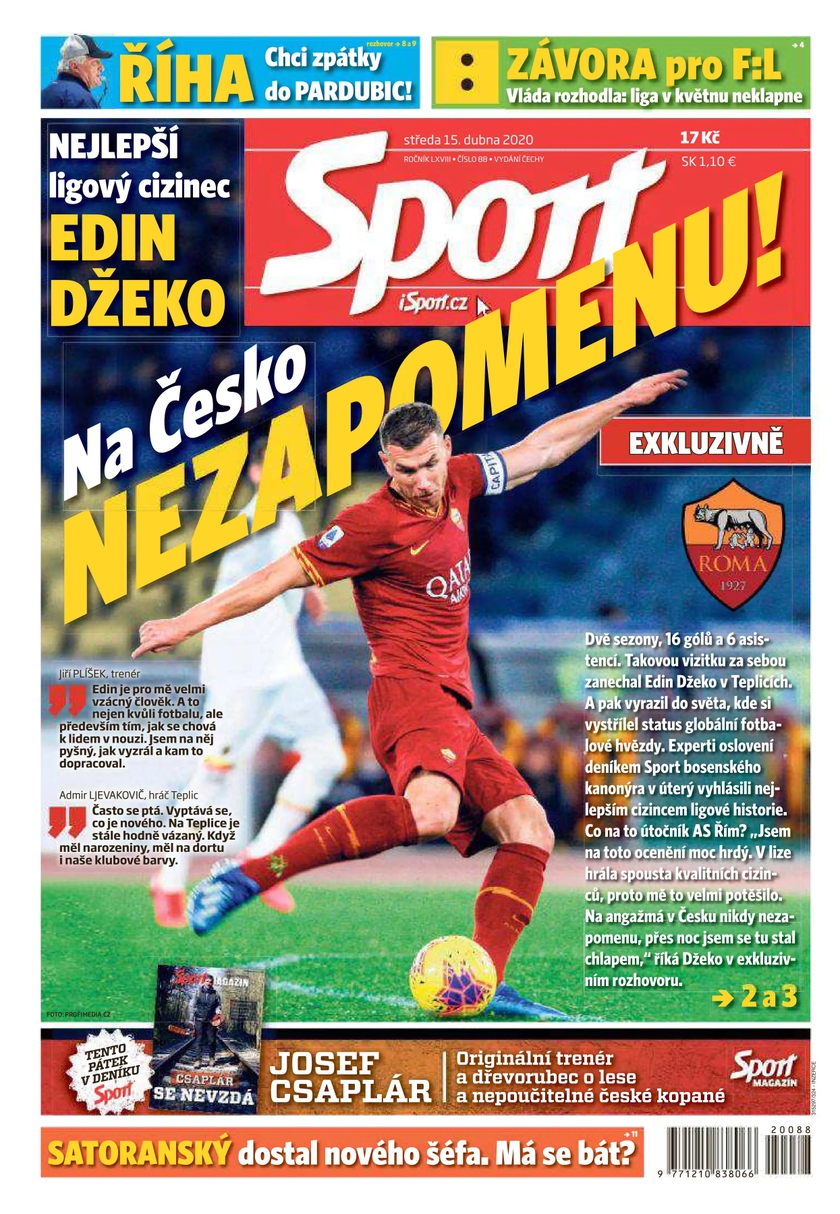 E-magazín Sport - 15.4.2020 - CZECH NEWS CENTER a. s.