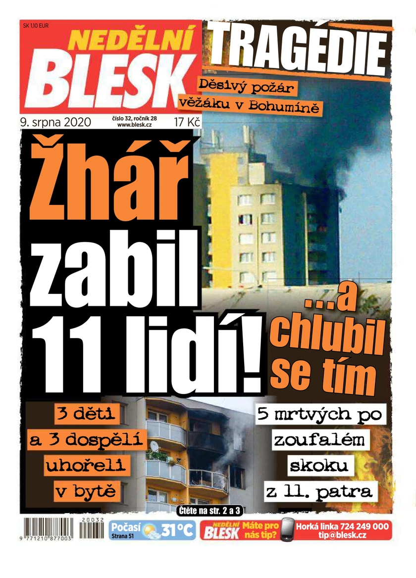 E-magazín NEDĚLNÍ BLESK - 32/2020 - CZECH NEWS CENTER a. s.
