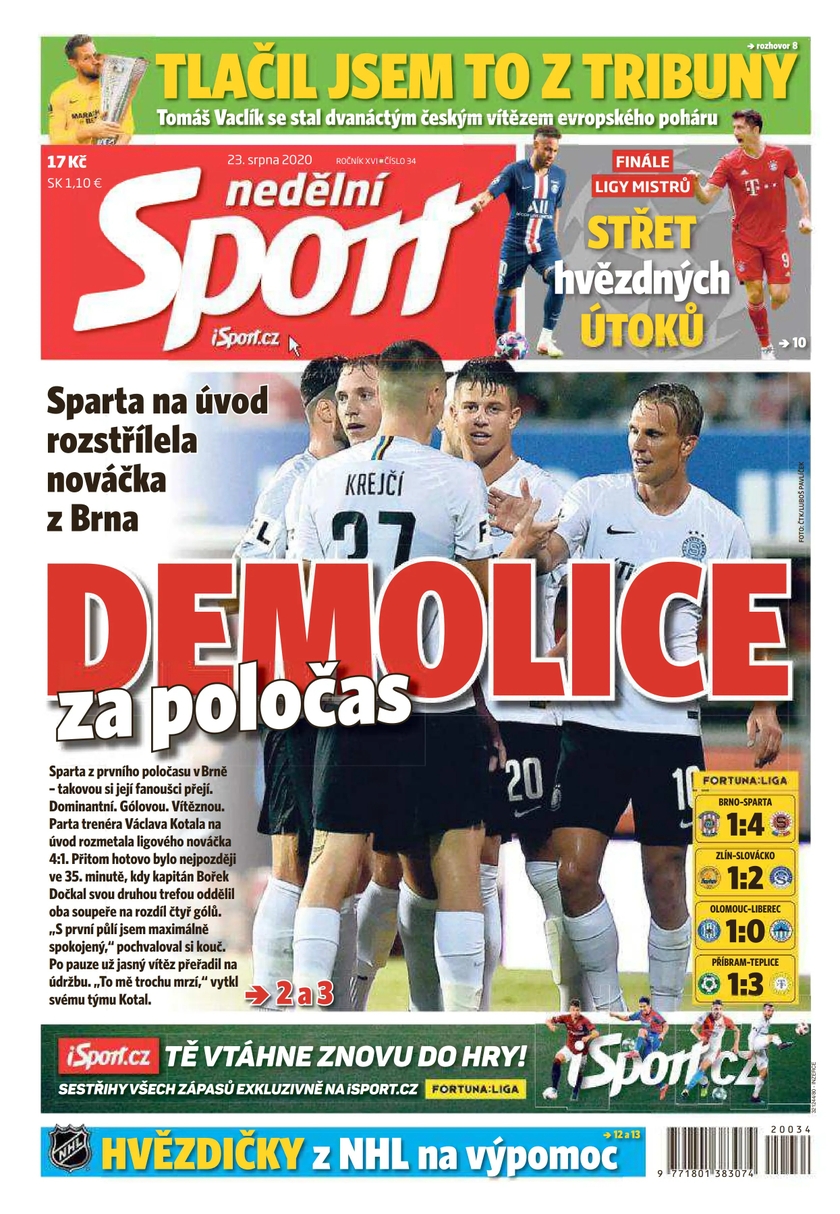 E-magazín nedělní Sport - 34/2020 - CZECH NEWS CENTER a. s.