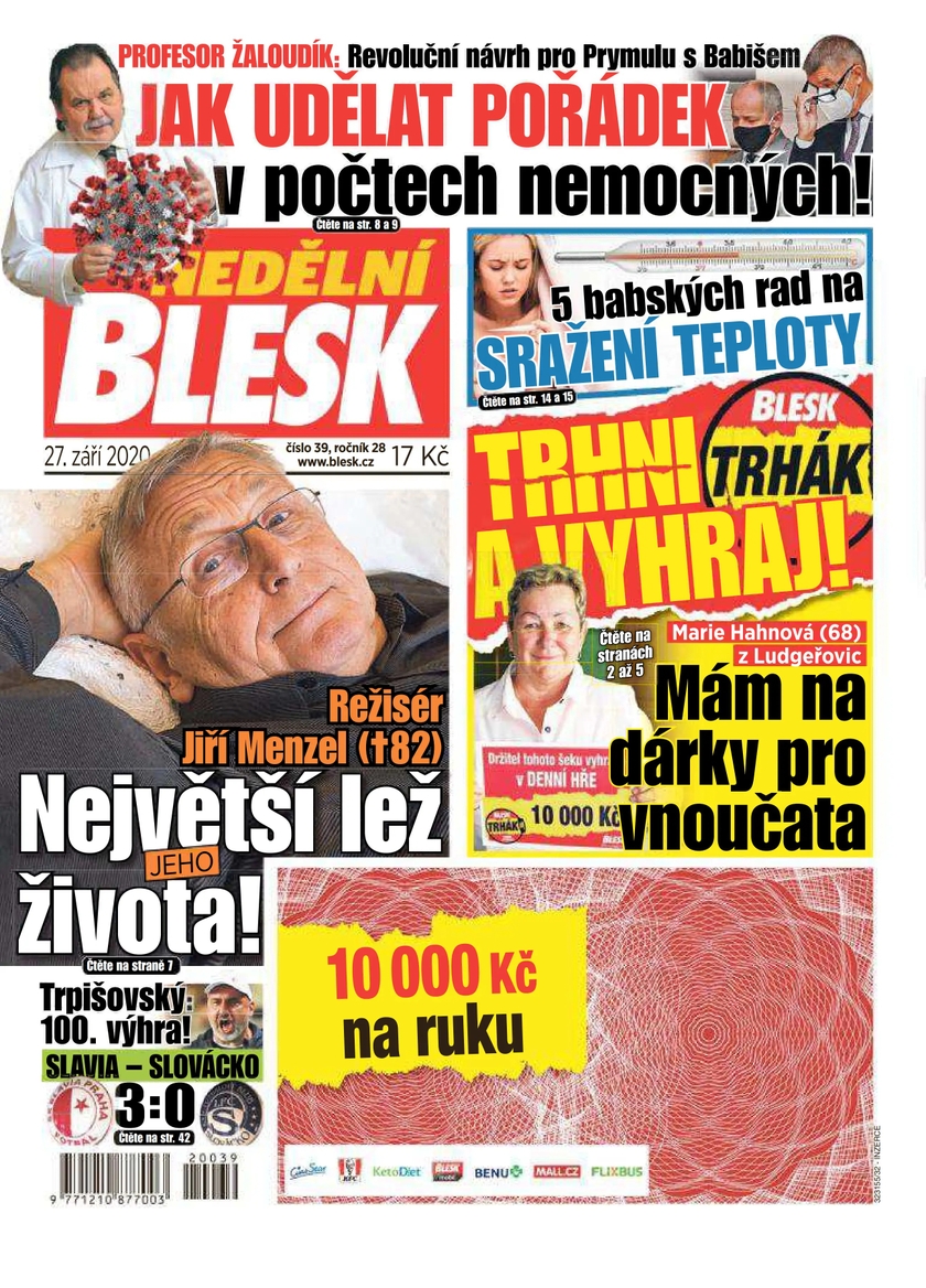 E-magazín NEDĚLNÍ BLESK - 39/2020 - CZECH NEWS CENTER a. s.