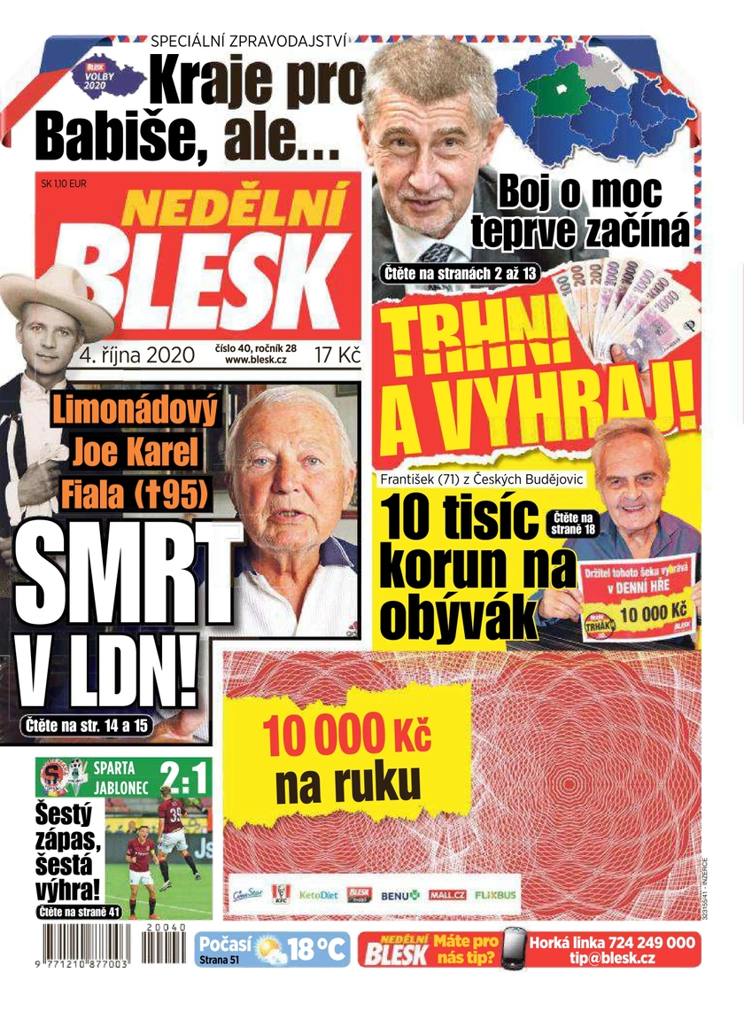 E-magazín NEDĚLNÍ BLESK - 40/2020 - CZECH NEWS CENTER a. s.