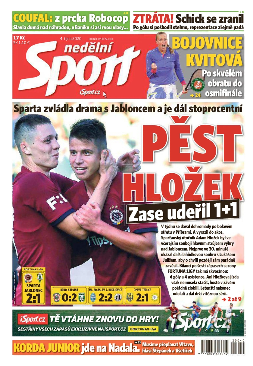 E-magazín nedělní Sport - 40/2020 - CZECH NEWS CENTER a. s.