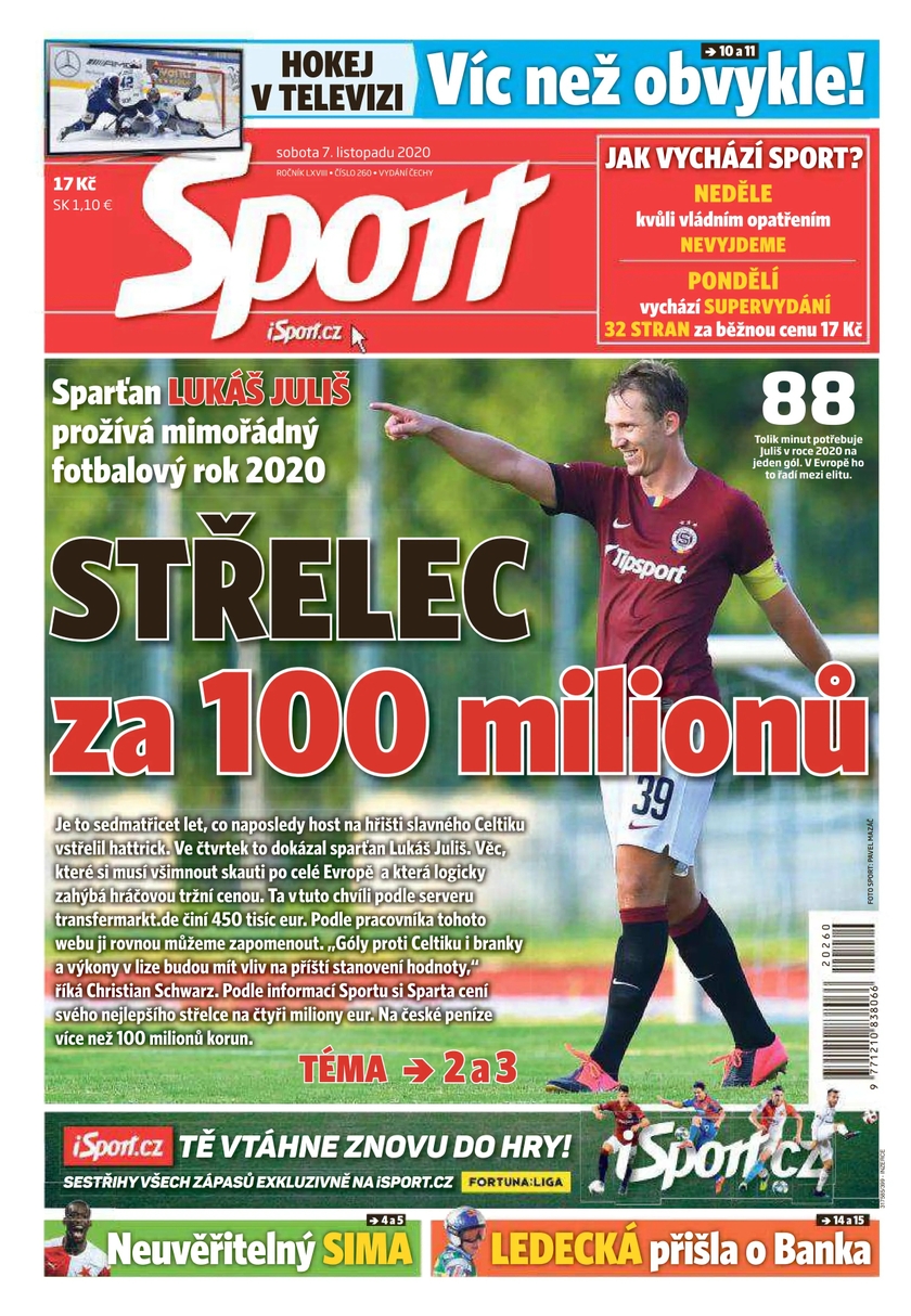 E-magazín Sport - 7.11.2020 - CZECH NEWS CENTER a. s.