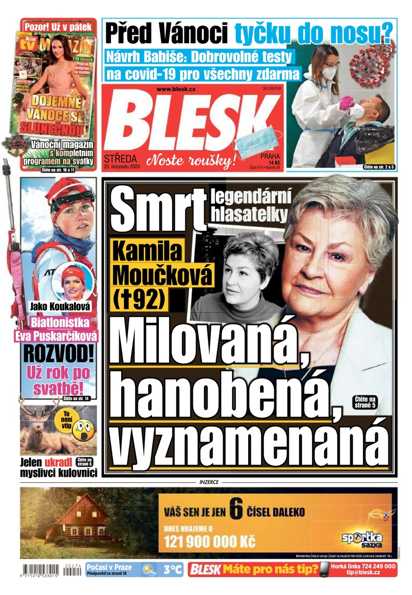 E-magazín BLESK - 25.11.2020 - CZECH NEWS CENTER a. s.