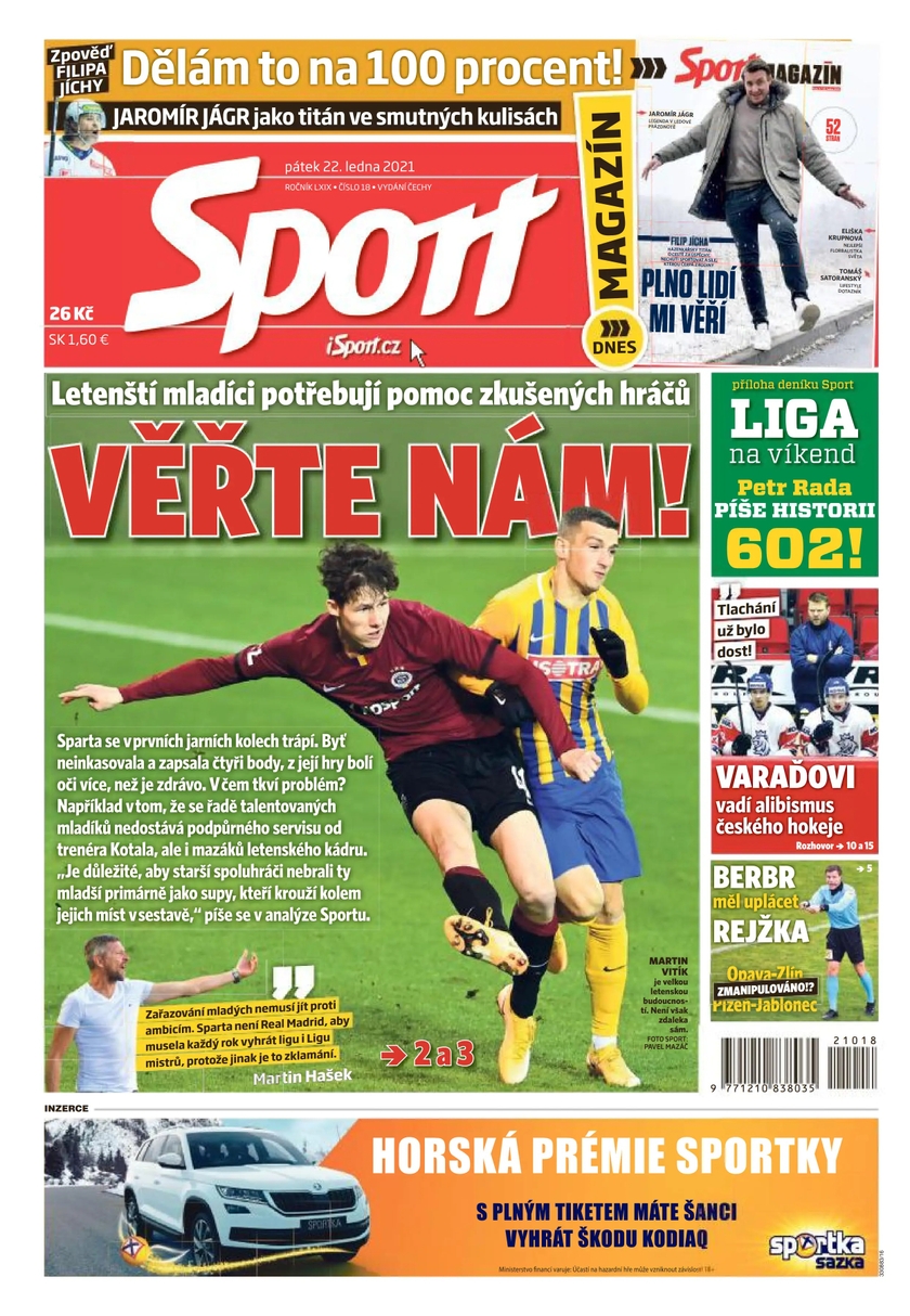 E-magazín Sport - 22.1.2021 - CZECH NEWS CENTER a. s.