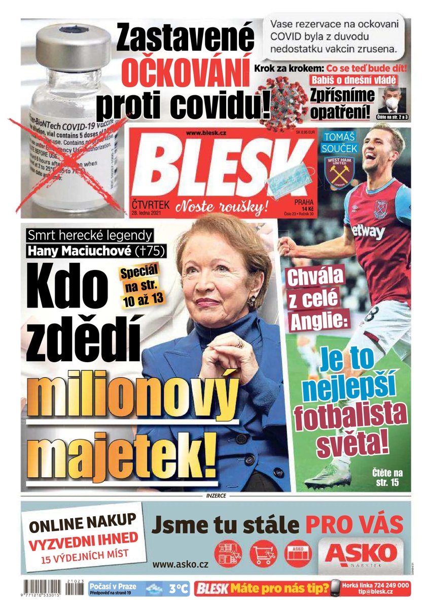 E-magazín BLESK - 28.1.2021 - CZECH NEWS CENTER a. s.
