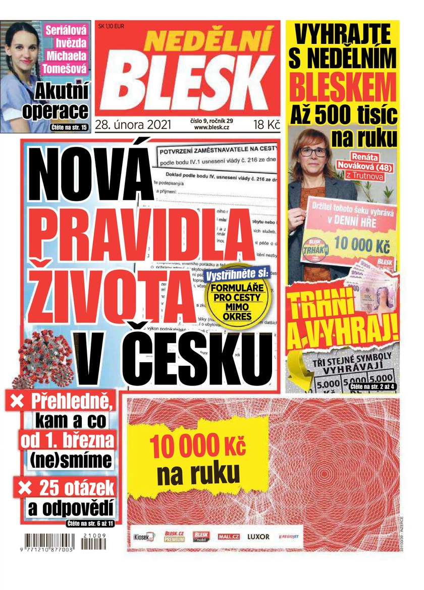 E-magazín NEDĚLNÍ BLESK - 9/2021 - CZECH NEWS CENTER a. s.