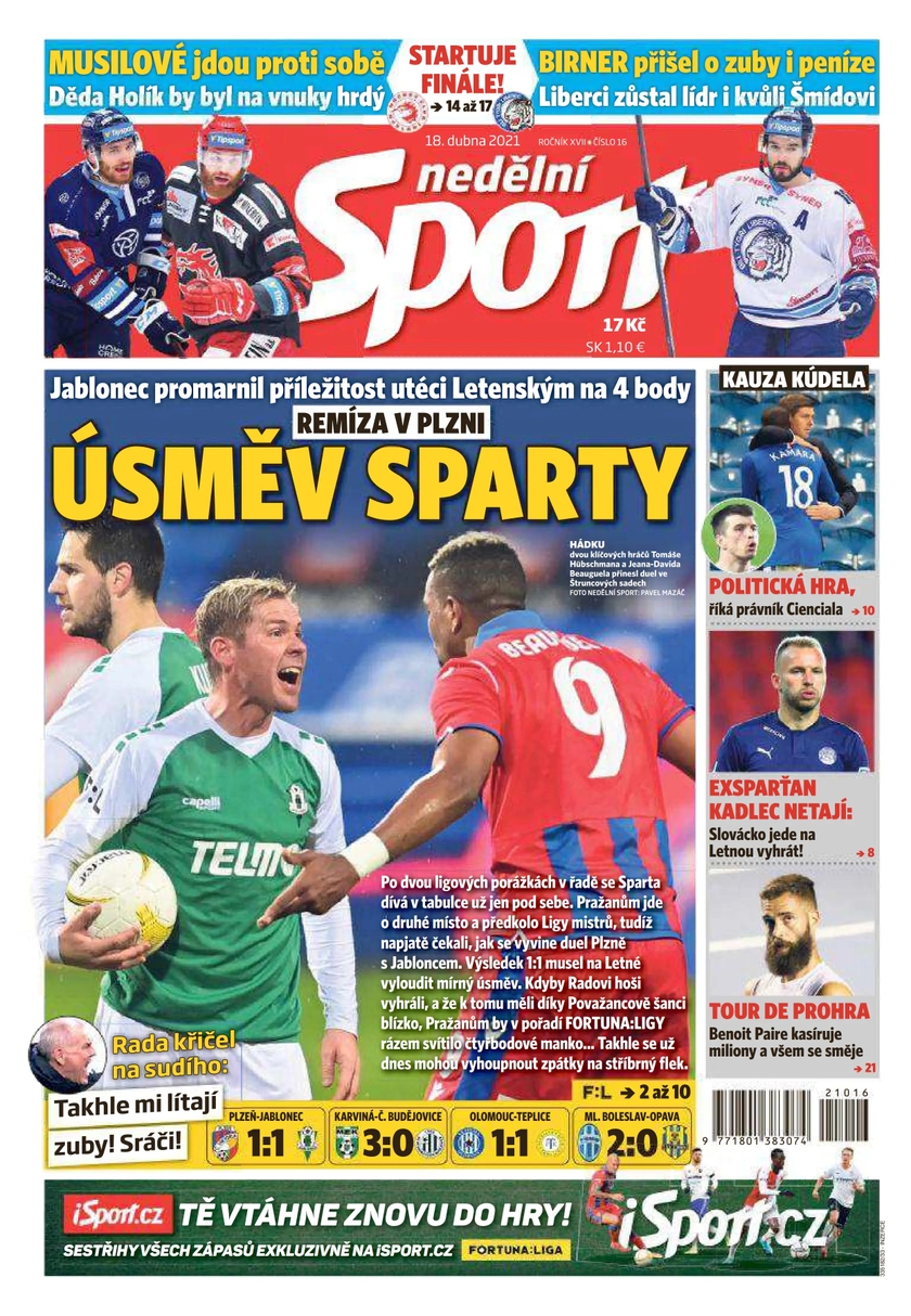 E-magazín nedělní Sport - 16/2021 - CZECH NEWS CENTER a. s.