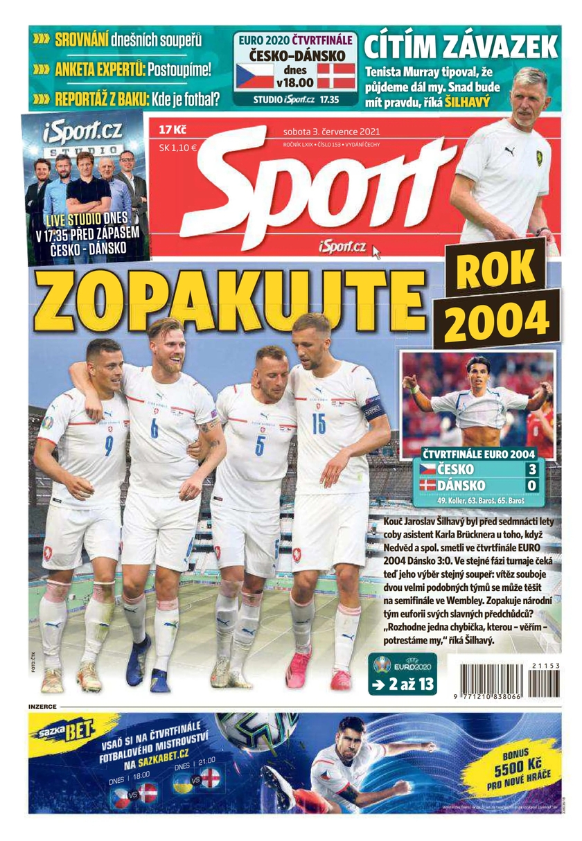 E-magazín Sport - 3.7.2021 - CZECH NEWS CENTER a. s.