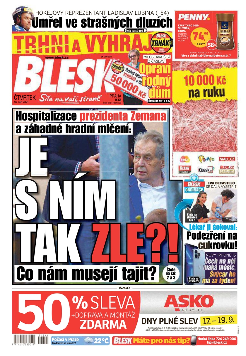 E-magazín BLESK - 16.9.2021 - CZECH NEWS CENTER a. s.