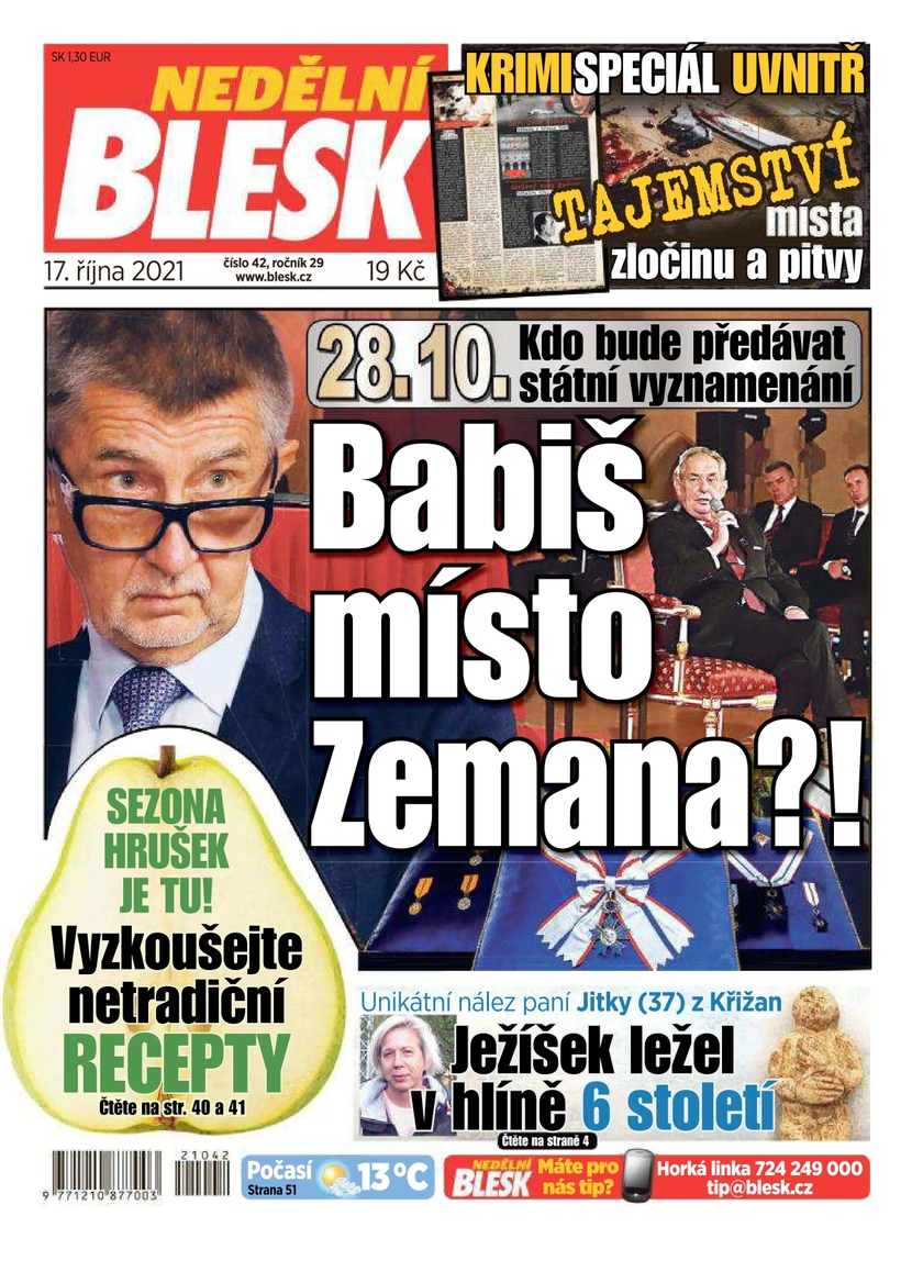E-magazín NEDĚLNÍ BLESK - 42/2021 - CZECH NEWS CENTER a. s.