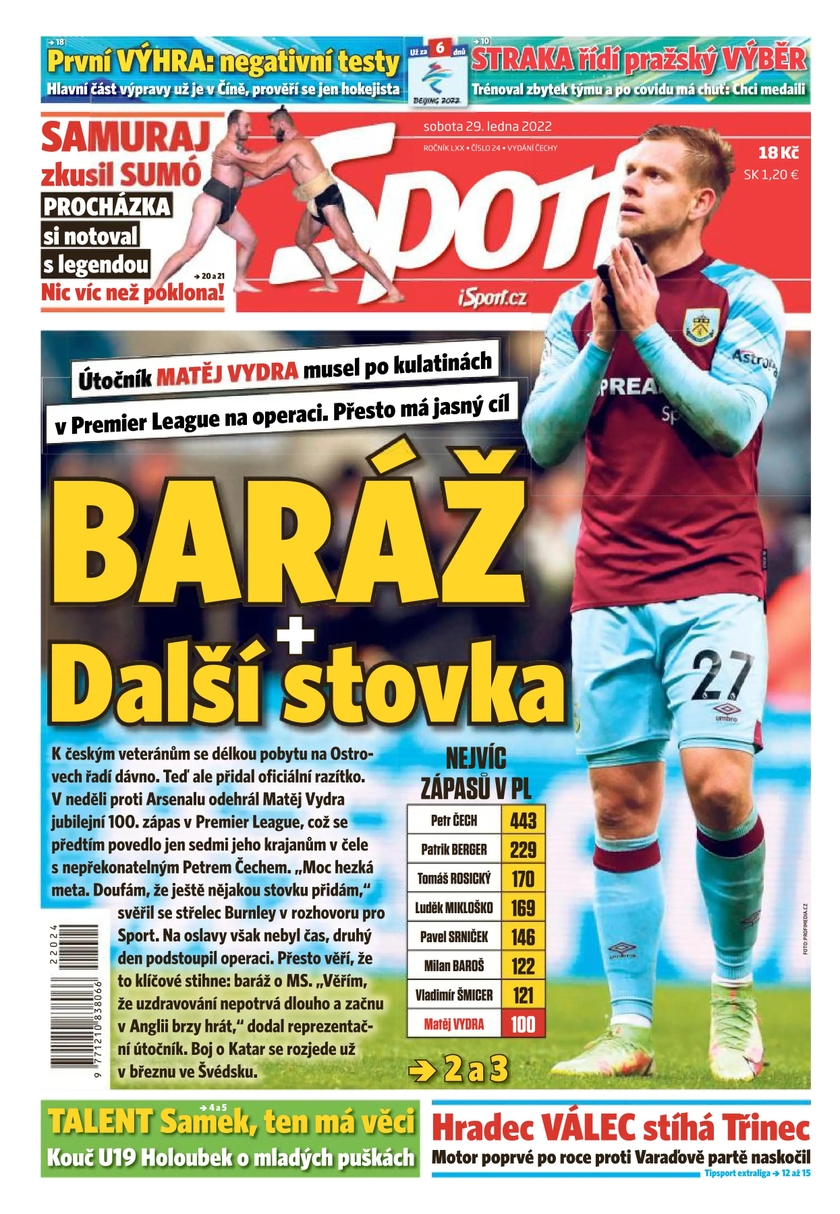 E-magazín Sport - 29.1.2022 - CZECH NEWS CENTER a. s.