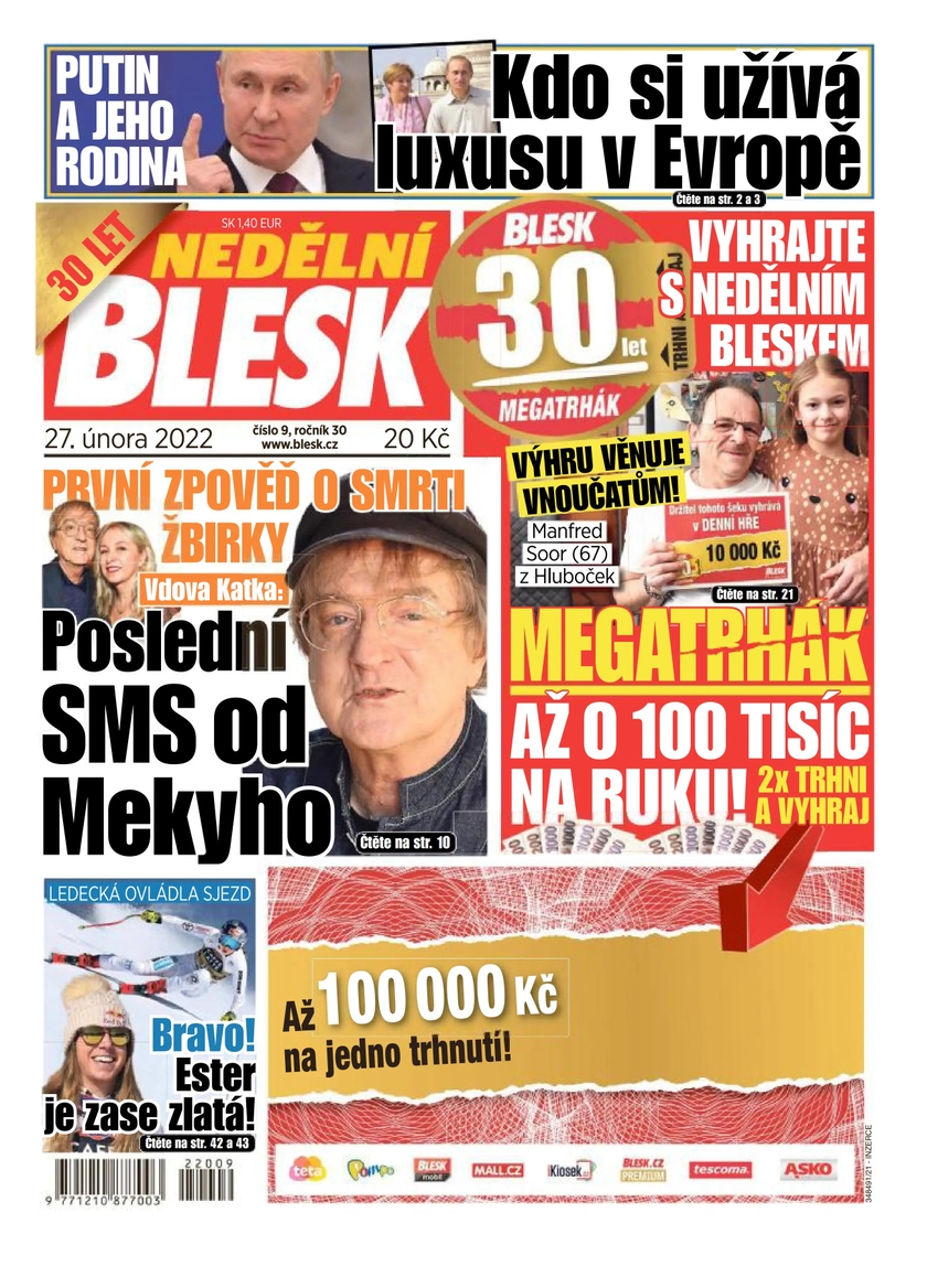 E-magazín NEDĚLNÍ BLESK - 9/2022 - CZECH NEWS CENTER a. s.