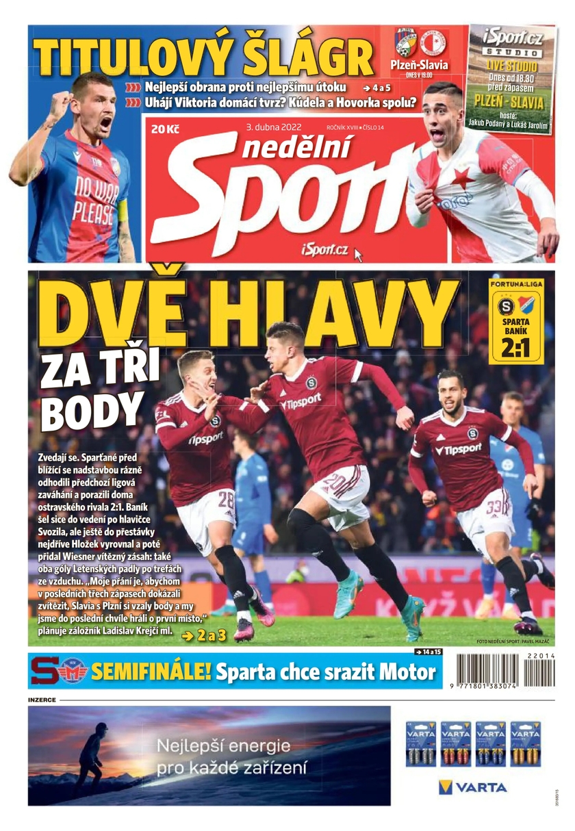 E-magazín nedělní Sport - 14/2022 - CZECH NEWS CENTER a. s.