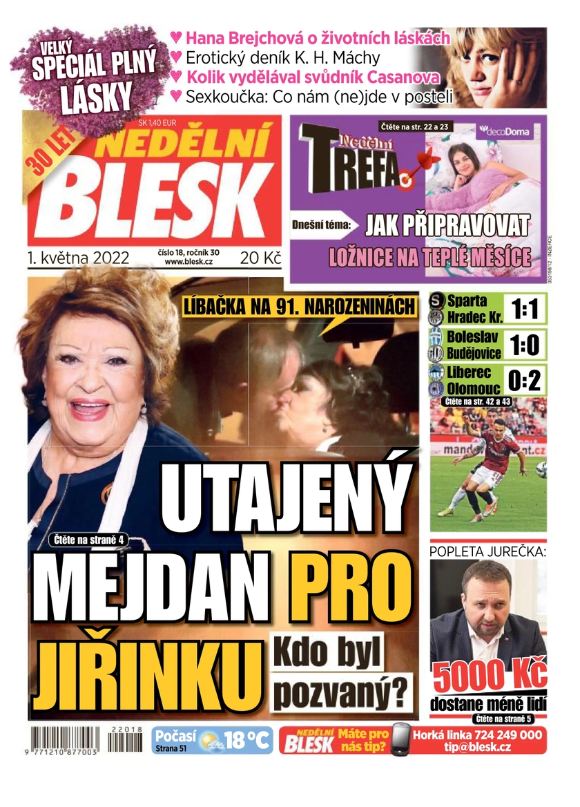 E-magazín NEDĚLNÍ BLESK - 18/2022 - CZECH NEWS CENTER a. s.